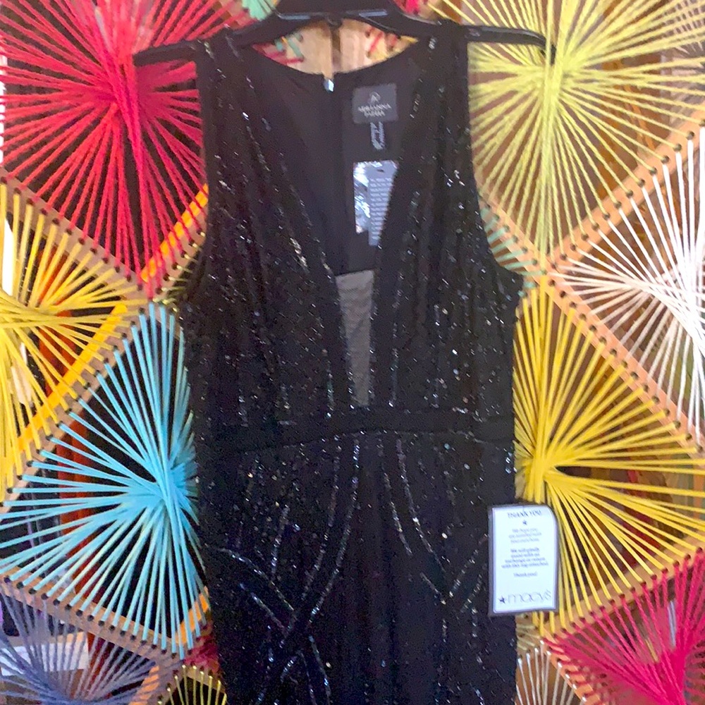 New w/ tags Adrianna Papell Beaded Mermaid Gown